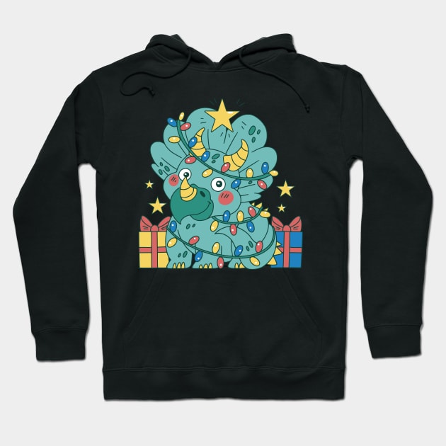 Prehistoric Holiday Cheer Hoodie by Life2LiveDesign